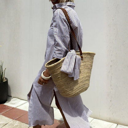 Melissa™ | Elegant striped shirt dress