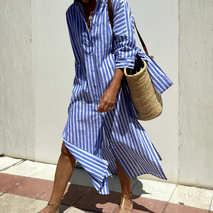 Melissa™ | Elegant striped shirt dress