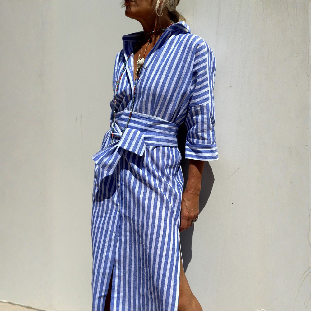 Melissa™ | Elegant striped shirt dress